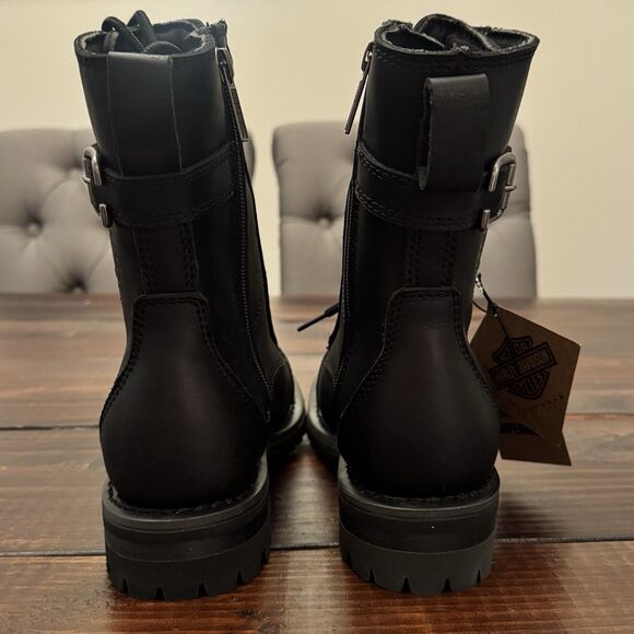 Harley Davidson Women's Leather Waterproof Balsa Skull Riding Boots - Picture 8 of 9